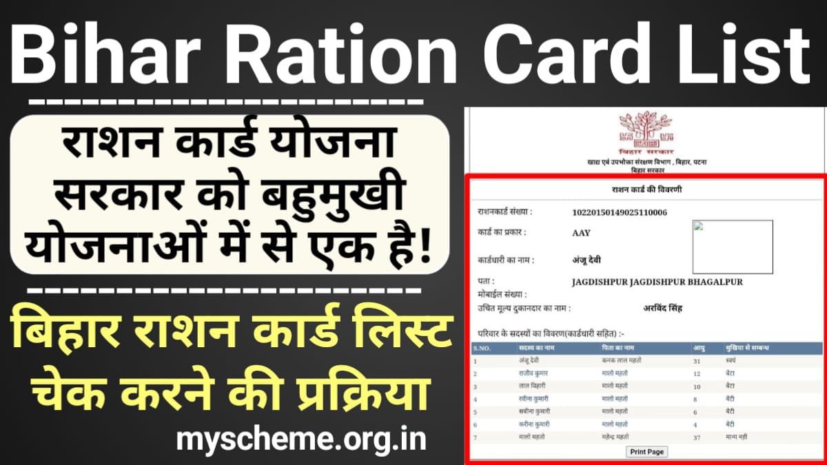 Bihar Ration Card List 2024: बिहार राशन कार्ड लिस्ट चेक करने की प्रक्रिया @epds.bihar.gov.in, My Scheme, Sarkari Yojana, PM Modi Yojana