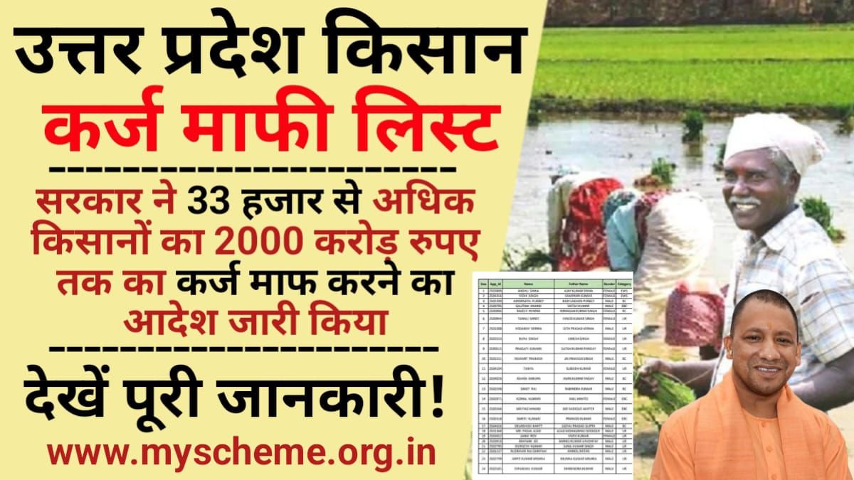 UP Kisan Karj Rahat List 2024: उत्तर प्रदेश किसान कर्ज माफी लिस्ट में नाम चेक करें, My Scheme, Sarkari Yojana, PM Modi Yojana